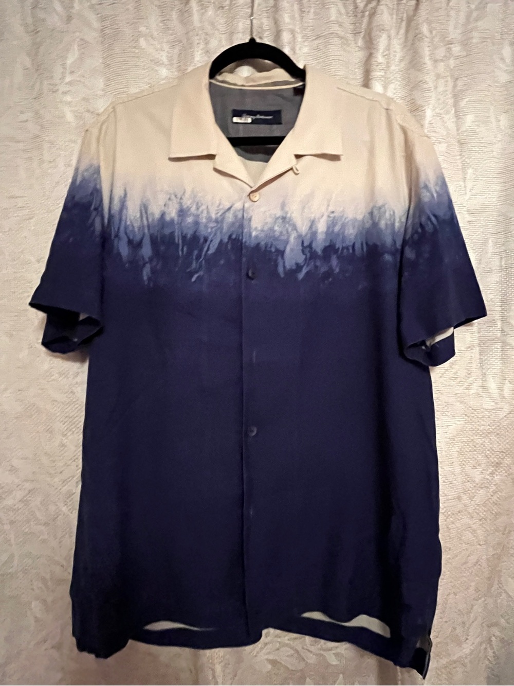 Tommy Bahama Men's Shibori Shadow Shirt Bering Blue Large